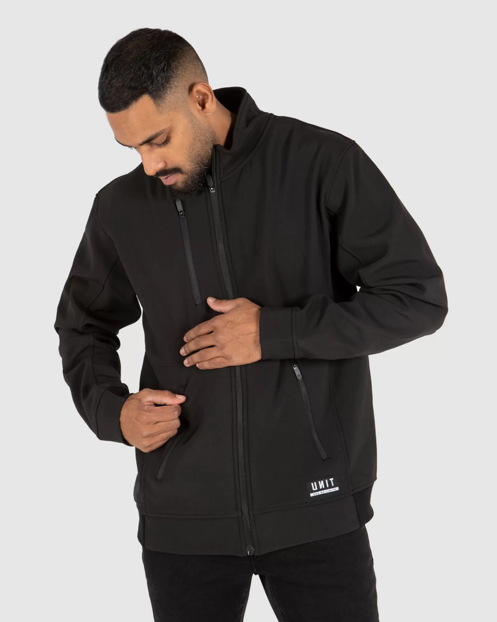 Unit Clothing UNIT Mens Factor Jacket (Soft Shell) BLACK Store