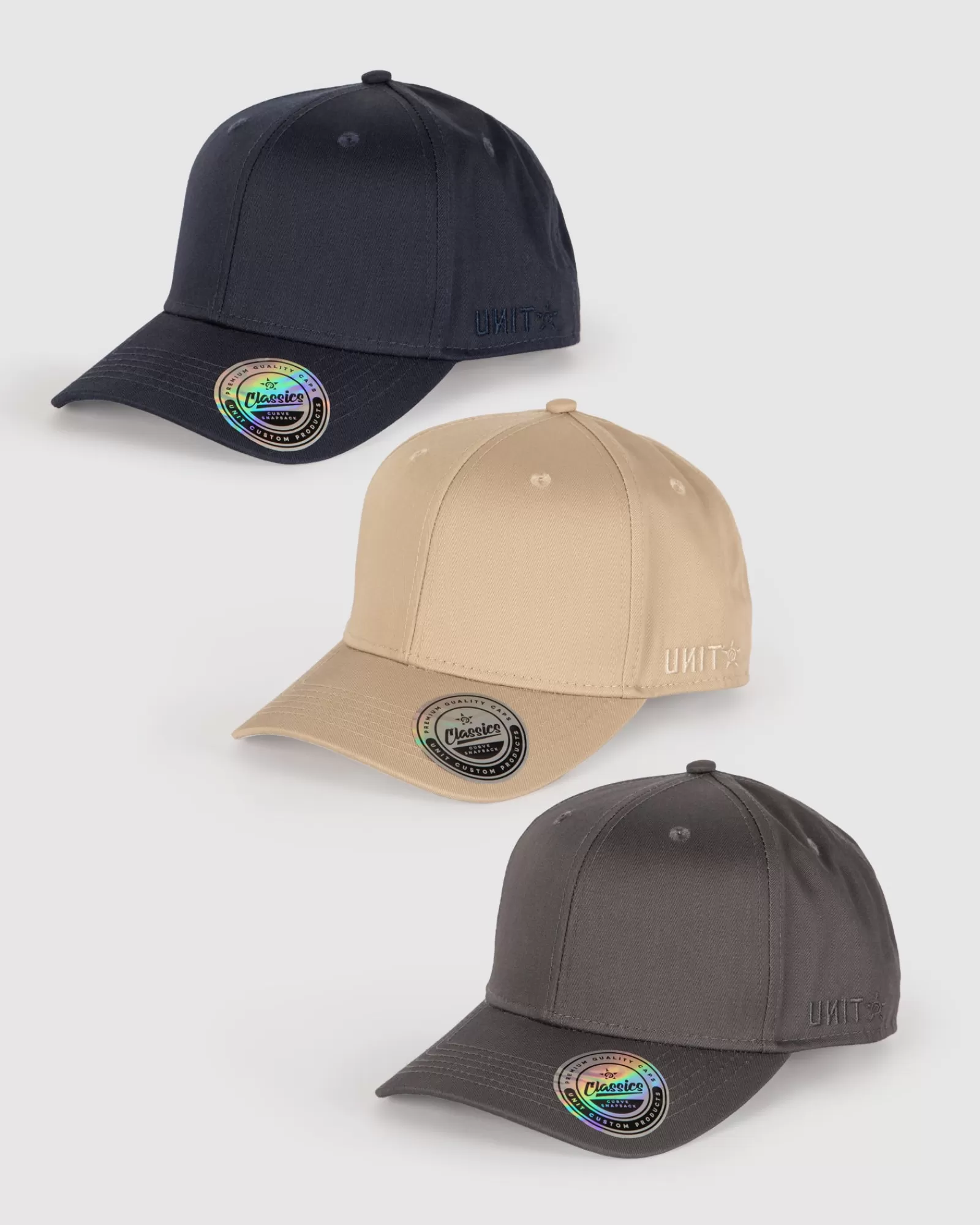 Unit Clothing UNIT Classic Curve Snapback Cap 3 pack MULTI Outlet