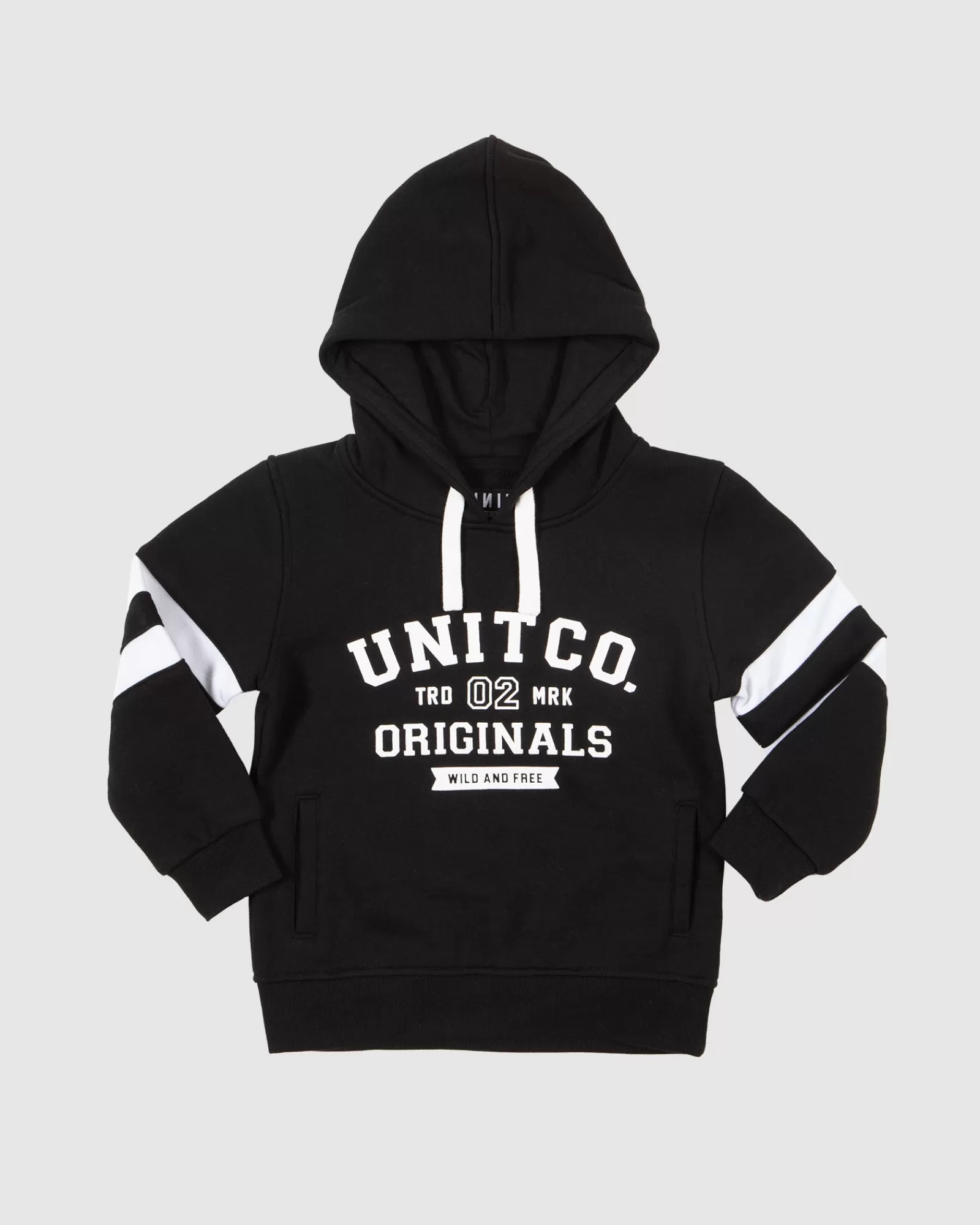 Unit Clothing UNIT College Kids Pullover Hoodie BLACK Discount