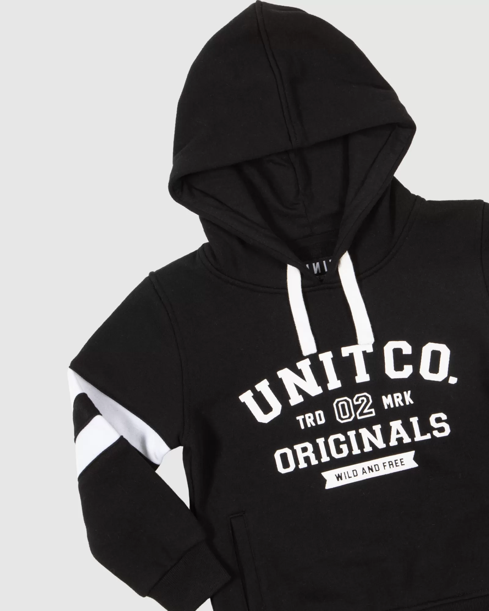 Unit Clothing UNIT College Kids Pullover Hoodie BLACK Discount