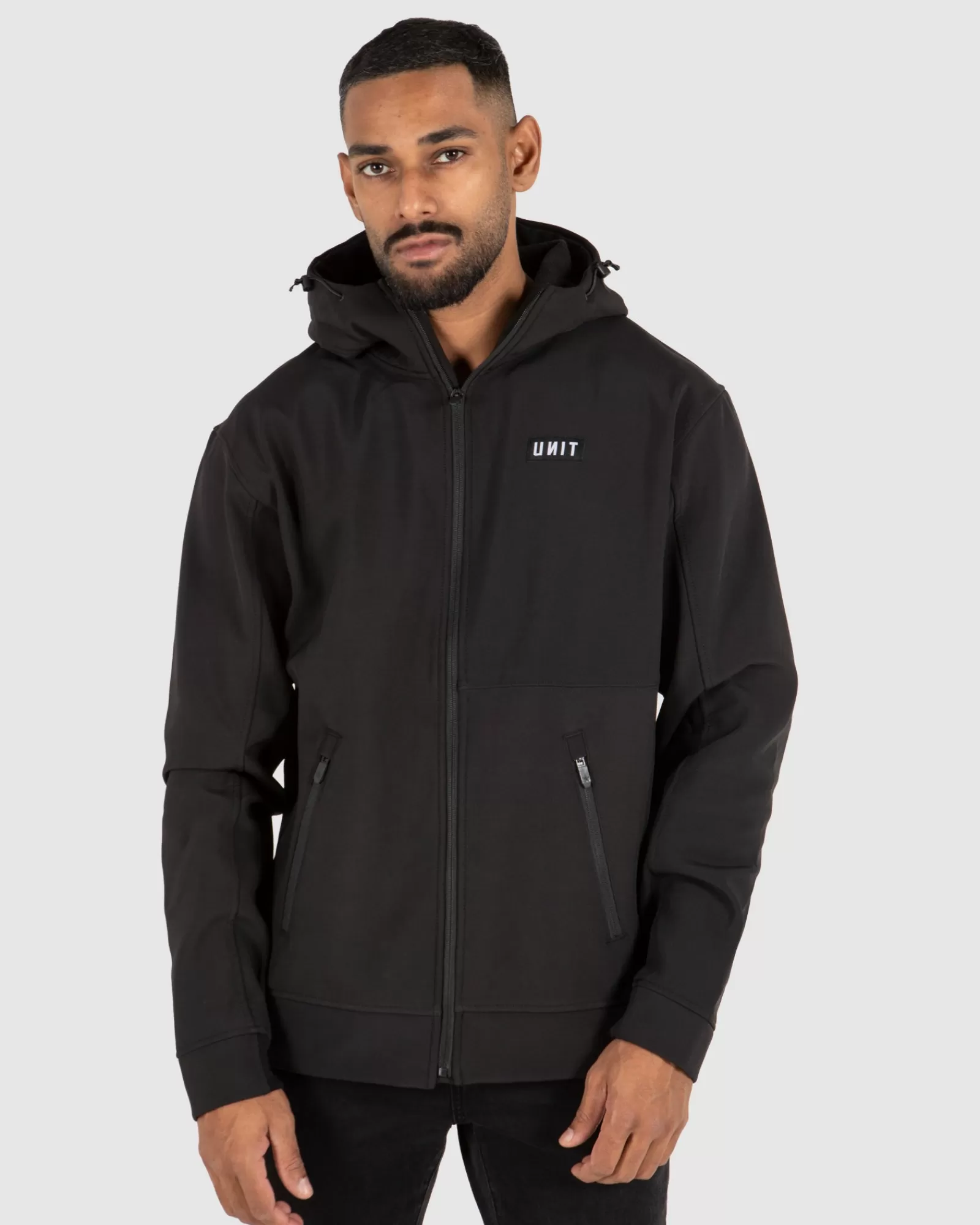 Unit Clothing UNIT Decade Hooded Jacket (Soft Shell) BLACK Fashion