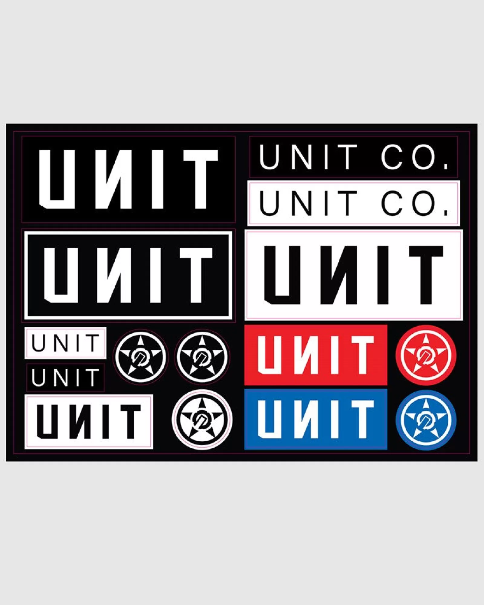 Unit Clothing UNIT Logo Sticker Sheet MULTI Hot