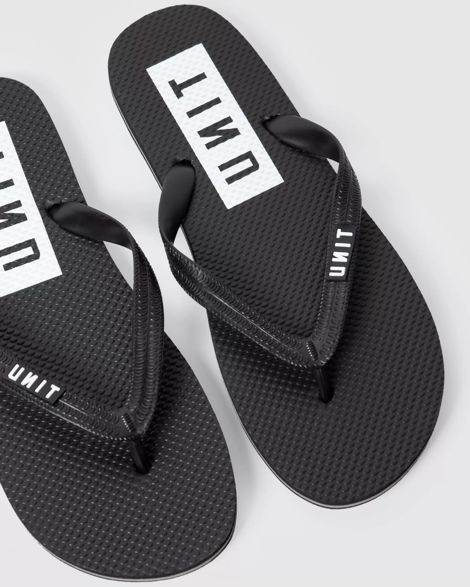 Unit Clothing UNIT Mens Box Thongs / Flip Flops BLACK WHITE Fashion