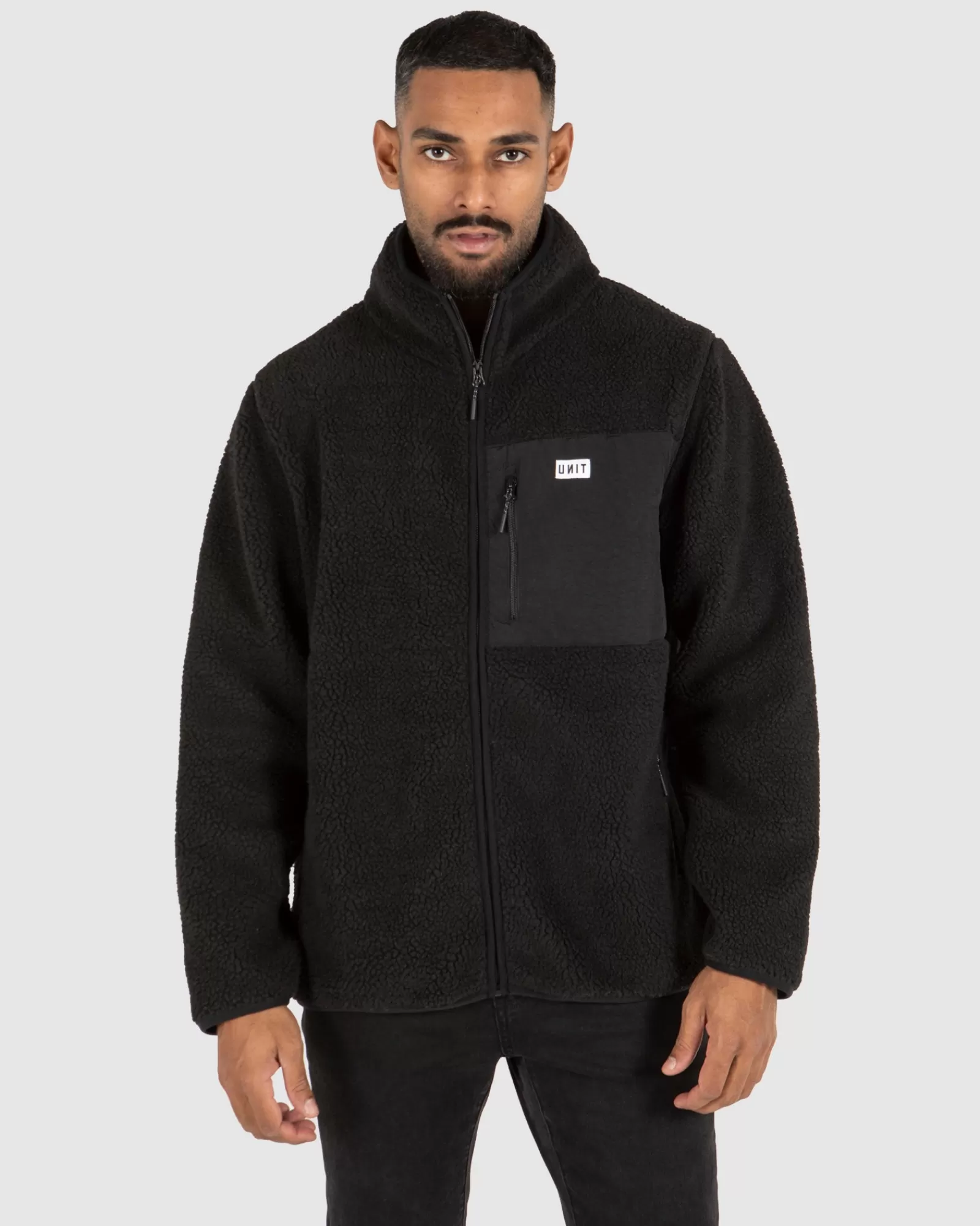 Unit Clothing UNIT Mens District Zip Thru Jacket BLACK Online