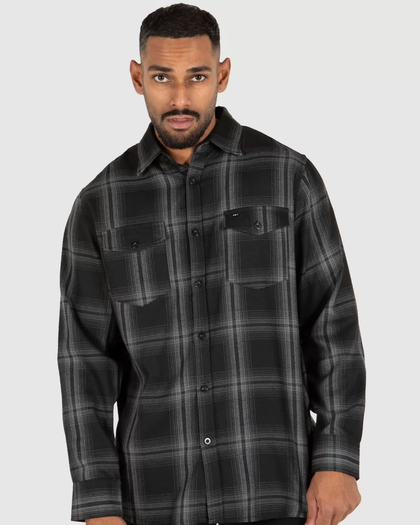 Unit Clothing UNIT Mens Newtown Flannel Shirt Cheap