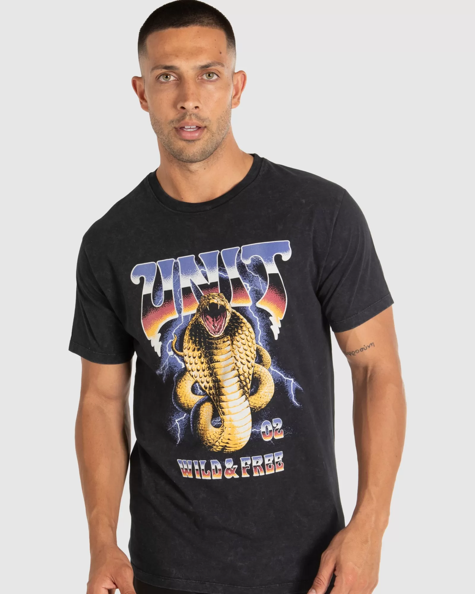 Unit Clothing UNIT Rumble Mens T-Shirt VINTAGE BLACK Store