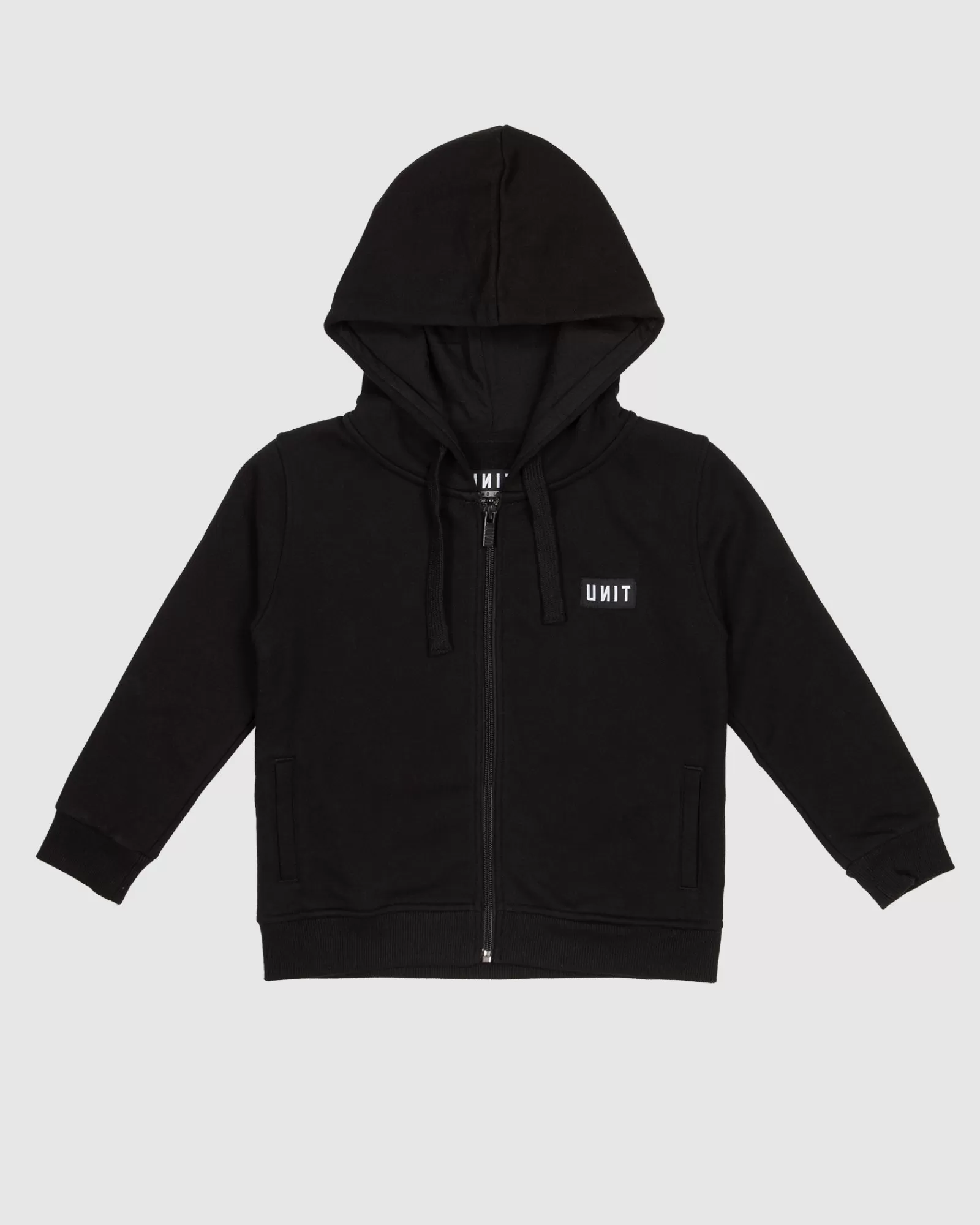 Unit Clothing UNIT Stack Kids Zip Thru Hoodie BLACK Hot