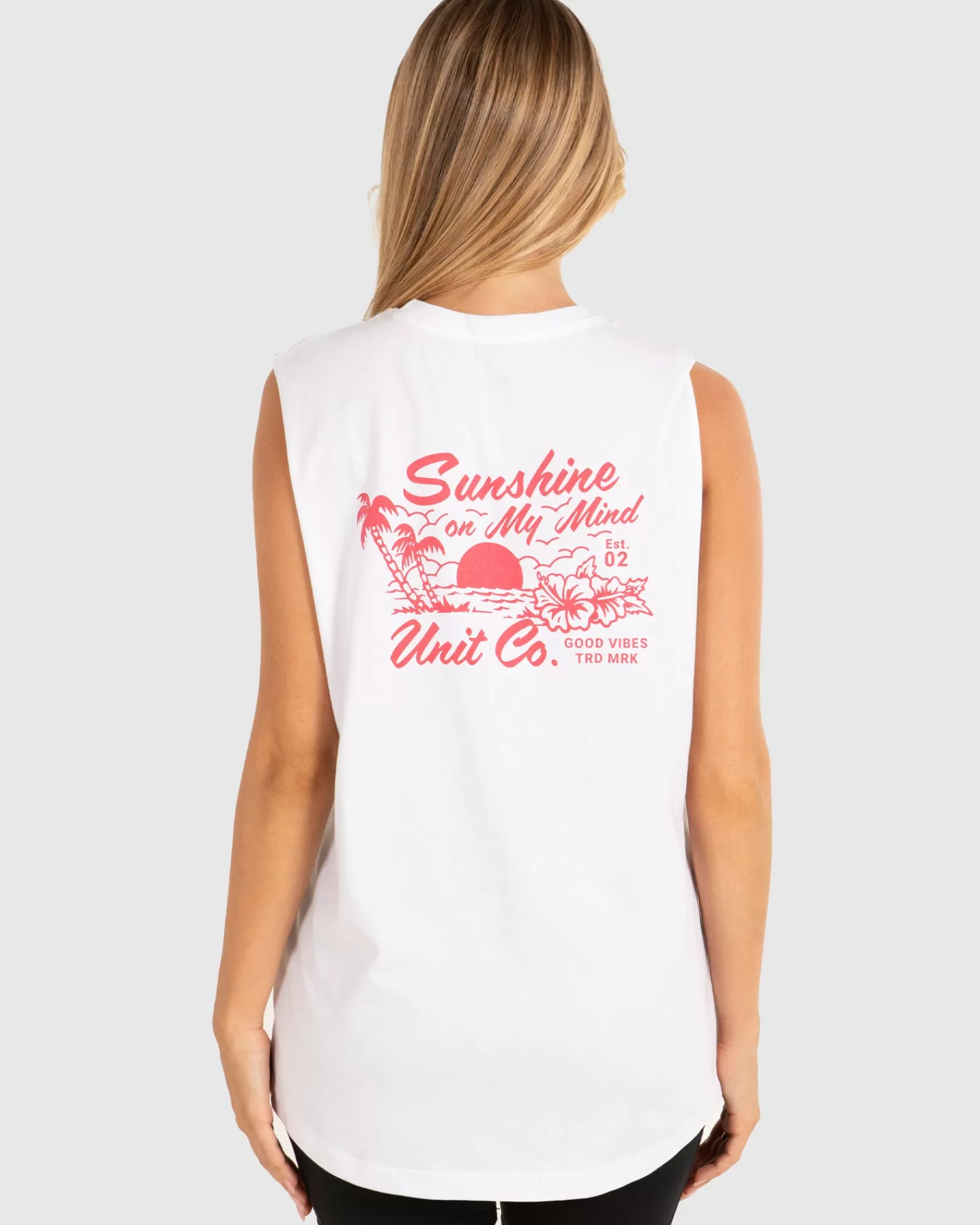 Unit Clothing UNIT Sunshine Ladies Muscle Tee WHITE Store